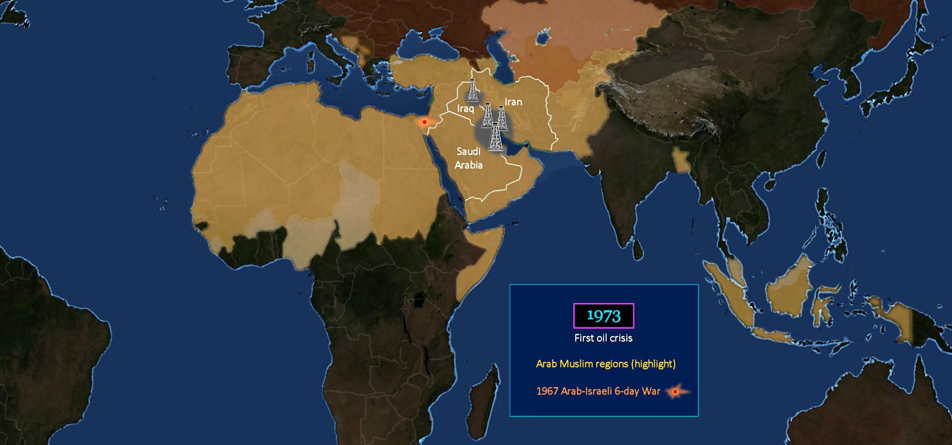 Arab oil embargo, 1973 map